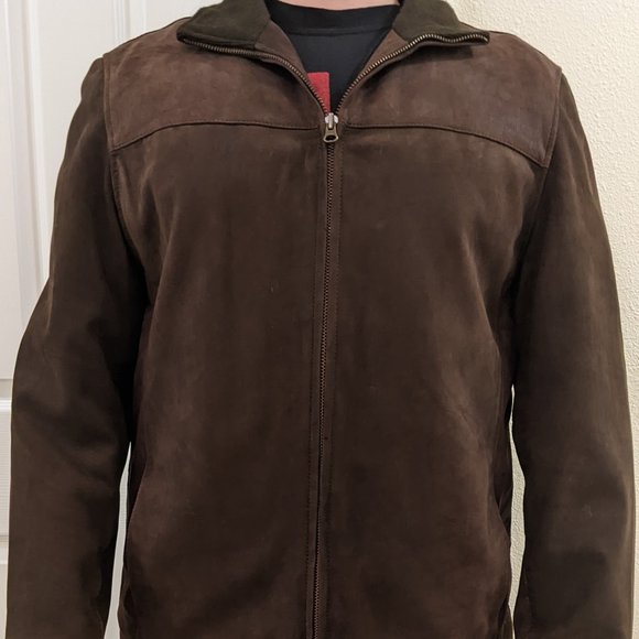 Men's medium size 38-40 brown genuine leather jacket - Picture 8 of 9